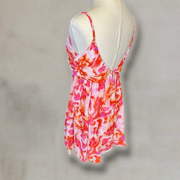 NWT MISA Los Angeles ‘Indira’ Romper in “Maldive Marble” White & Pink Sz Medium - Picture 10 of 16